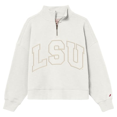 LSU Tigers League Collegiate Wear Women's Diana Quarter-Zip Pullover - Oatmeal