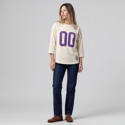 LSU Tigers Mitchell & Ness Women's Retro Roots Oversized 3/4-Sleeve T-Shirt - Cream
