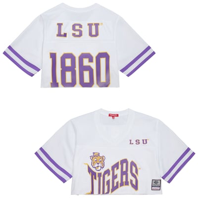LSU Tigers Mitchell & Ness Women's Cropped Fashion Jersey - White