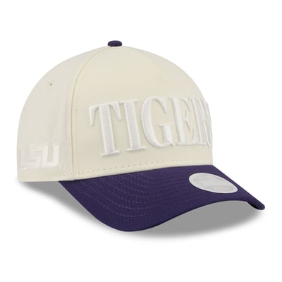 LSU Tigers New Era Women's Tonal A-Frame 9FORTY Adjustable Hat - White/Purple