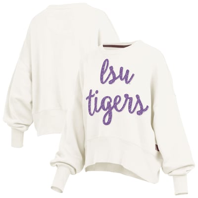 LSU Tigers Pressbox Women's Chelsea Oversized Pullover Sweatshirt - Cream