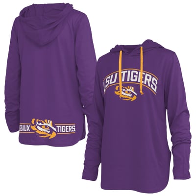 LSU Tigers Pressbox Women's Allie Long Sleeve Hooded T-Shirt - Purple
