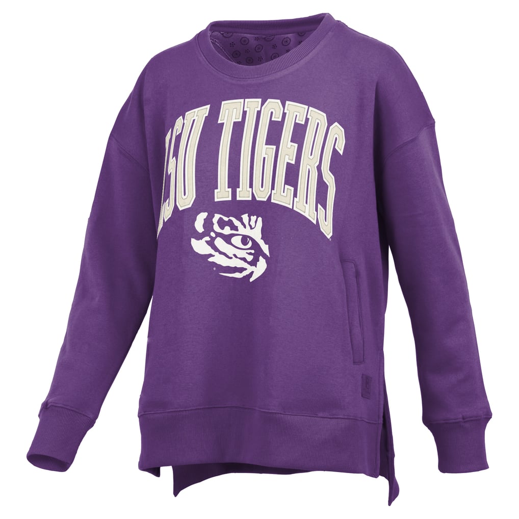 LSU Tigers Pressbox Women's Pocketed Arch Pullover Sweatshirt - Purple