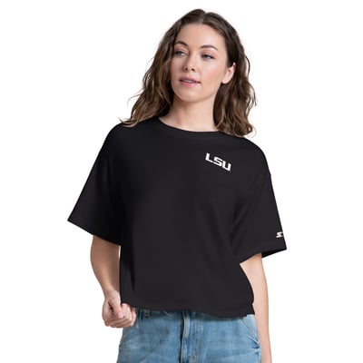 LSU Tigers Starter Women's Advantage Cropped T-Shirt - Black