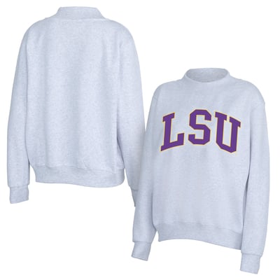 LSU Tigers ZooZatz Women's Team Arch Mock Neck Sweatshirt - Gray