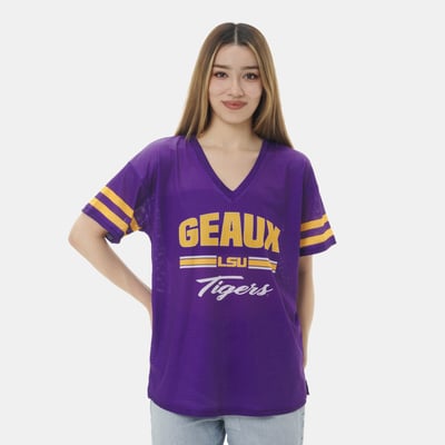 LSU Tigers ZooZatz Women's Mesh Jersey Kickoff T-Shirt - Purple