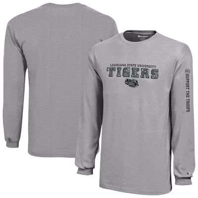  LSU Tigers Champion Youth Operation Hat Trick Long Sleeve T-Shirt - Heather Gray