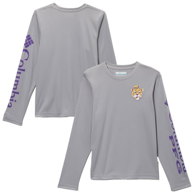  LSU Tigers Columbia Youth Terminal Tackle Long Sleeve T-Shirt - Gray