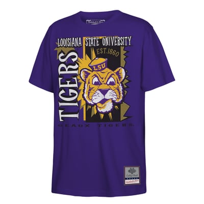 LSU Tigers Mitchell & Ness Youth 90s Retro Poster T-Shirt - Purple