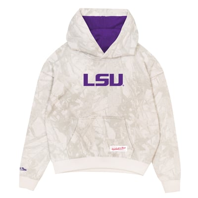 LSU Tigers Mitchell & Ness Youth Ghosted Fleece Hoodie - White