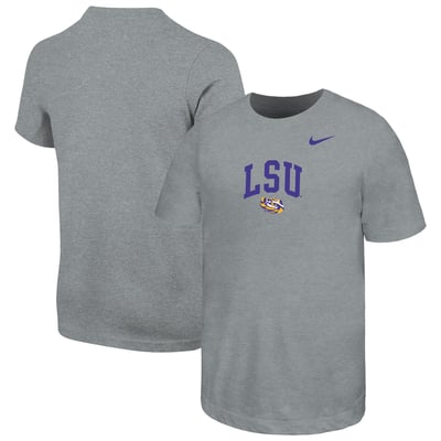  LSU Tigers Nike Youth Arched Name Drop T-Shirt - Gray