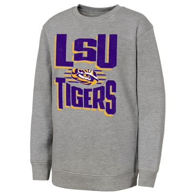 LSU Tigers Outerstuff Youth Jet Stream Sweatshirt - Gray