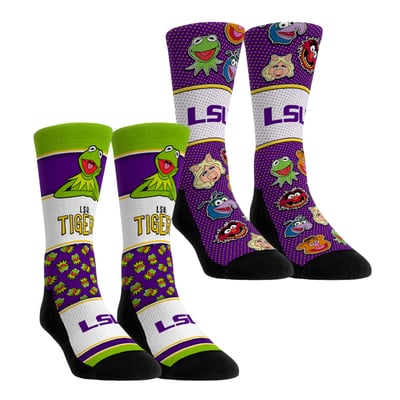  LSU Tigers Rock Em Youth Muppets 2-Pack Crew Socks Set