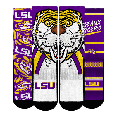  LSU Tigers Rock Em Youth Fan Favorite Three-Pack Crew Sock Set - Purple