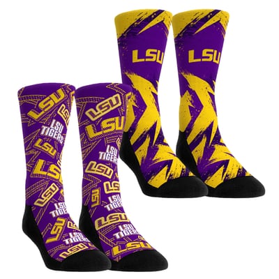  LSU Tigers Rock Em Youth Game Day Two-Pack Crew Socks Set - Purple