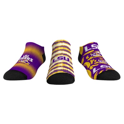  LSU Tigers Rock Em Youth Make Some Noise Three-Pack Low-Cut Socks Set - Purple