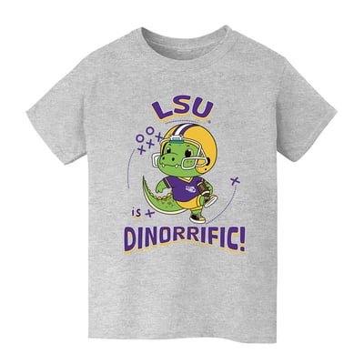 LSU Tigers Vive La Fete Youth Dinorrific T-Shirt - Gray