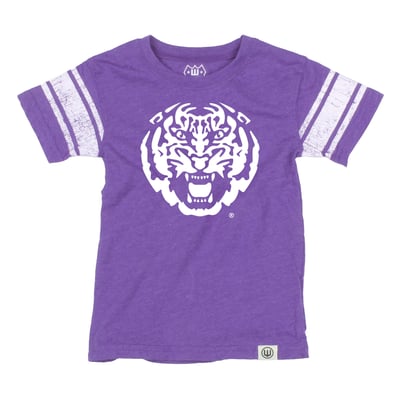 LSU Tigers Wes & Willy Youth Football Jersey T-Shirt - Purple
