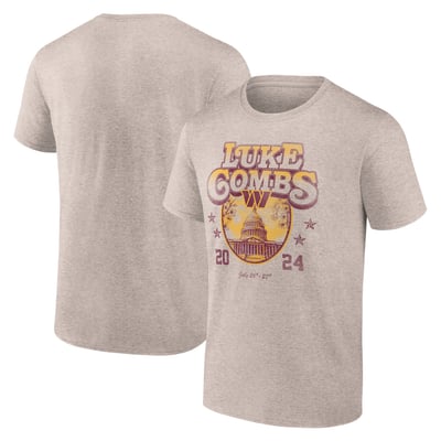  Luke Combs x Washington Commanders Fanatics Growin' Up and Gettin' Old Tour T-Shirt - Tan