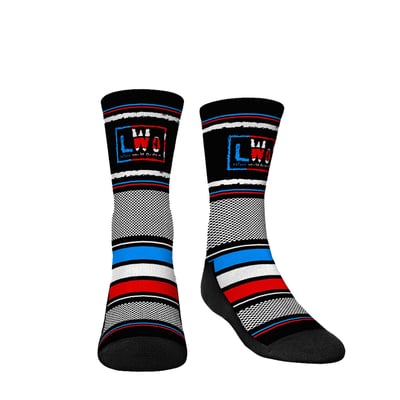  LWO Rock Em Youth Throwback Stripes Crew Socks - Black
