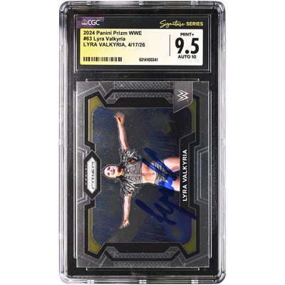 Lyra Valkyria WWE Autographed 2024 Panini Prizm #63 CGC Fanatics Witnessed Authenticated 9.5/10 Card