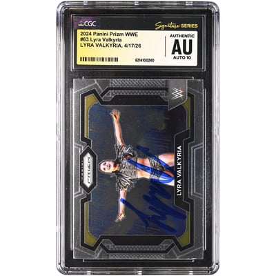 Lyra Valkyria WWE Autographed 2024 Panini Prizm #63 CGC Fanatics Witnessed Authenticated AUTO 10 Card