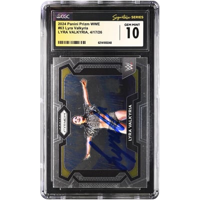 Lyra Valkyria WWE Autographed 2024 Panini Prizm #63 CGC Fanatics Witnessed Authenticated GEM MINT 10 Card