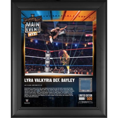 Lyra Valkyria WWE Fanatics Authentic Framed 13" x 16" Saturday Night's Main Event on July 18, 2026 Collage with a Piece of Match-Used Canvas - Limited Edition of 500