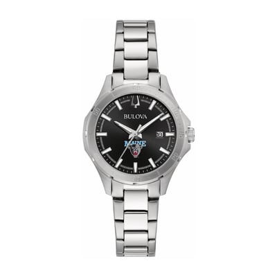 Maine Black Bears Bulova Women's Stainless Steel Classic Sport Watch - Black