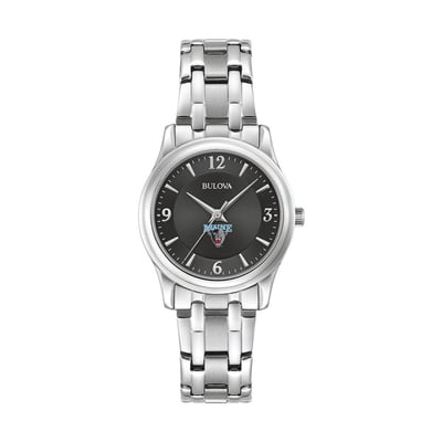 Maine Black Bears Bulova Women's Stainless Steel Corporate Collection Watch - Black