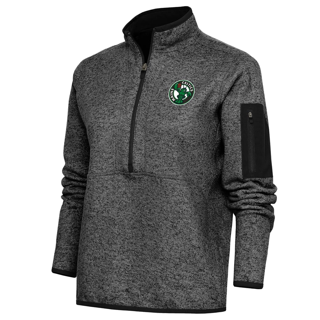 Maine Celtics Antigua Women's Fortune Half-Zip Pullover Jacket - Heather Black