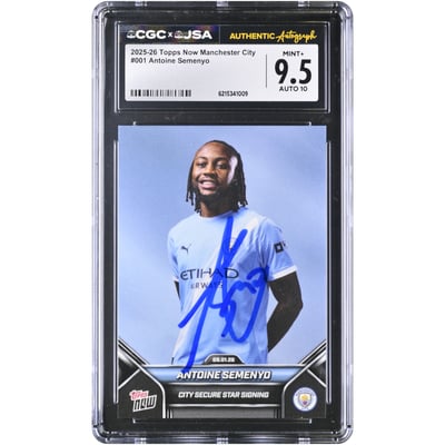 Antoine Semenyo Manchester City Autographed 2025-26 Topps Now Manchester City #1 CGC Authenticated 9.5/10 Card