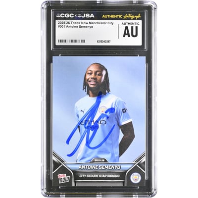 Antoine Semenyo Manchester City Autographed 2025-26 Topps Now Manchester City #1 CGC Authenticated Card