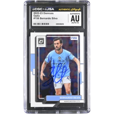 Bernardo Silva Manchester City Autographed 2022-23 Panini Donruss Optic #158 CGC Authenticated AUTO 10 Card