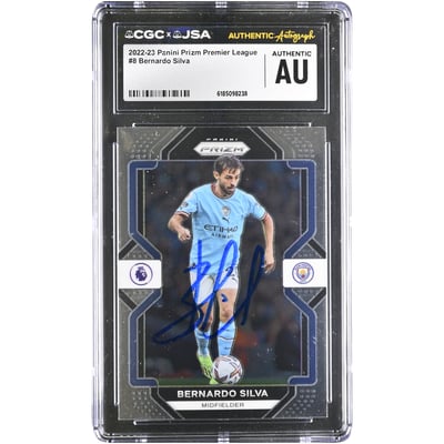 Bernardo Silva Manchester City Autographed 2022-23 Panini Prizm Premier League #8 CGC Authenticated Card
