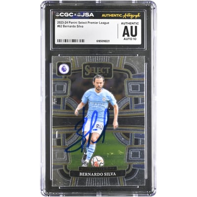 Bernardo Silva Manchester City Autographed 2023-24 Panini Select Premier League #62 CGC Authenticated AUTO 10 Card