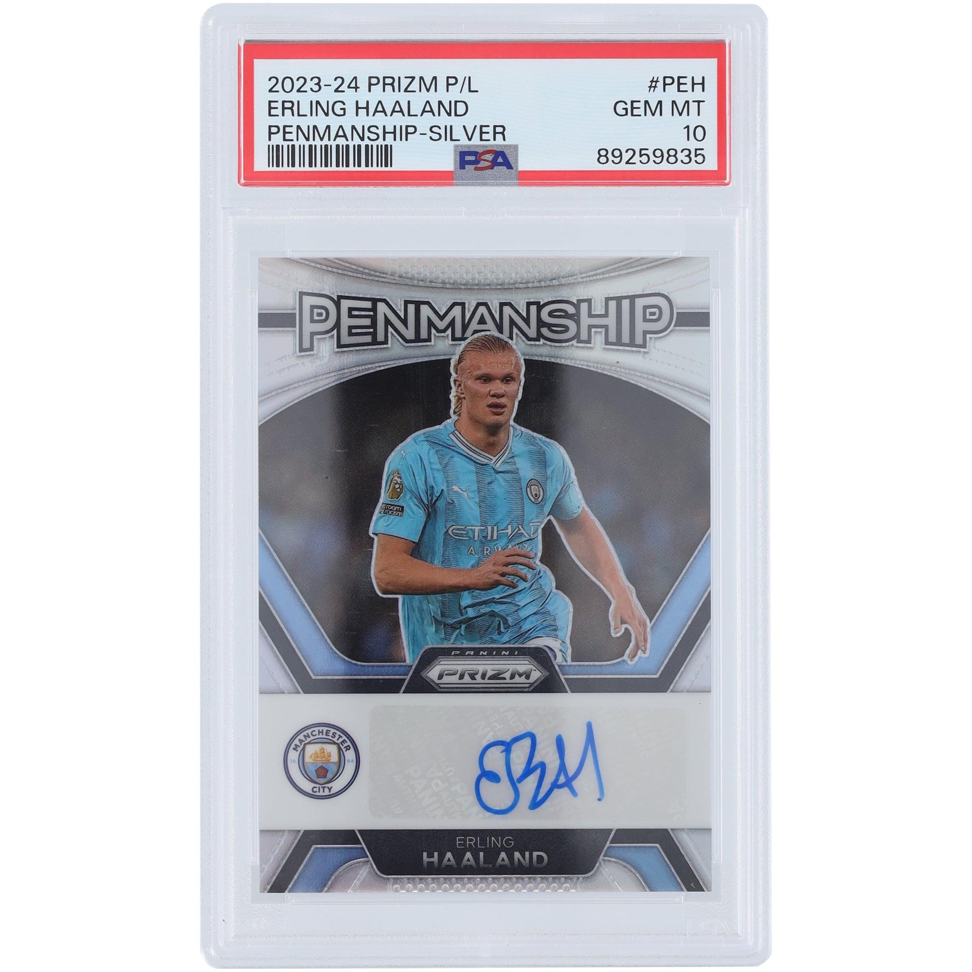 Erling Haaland Manchester City Autographed 2023-24 Panini Prizm 