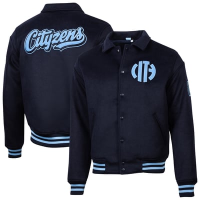 Manchester City Sport Design Sweden Victory Varsity Full-Snap Jacket - Navy