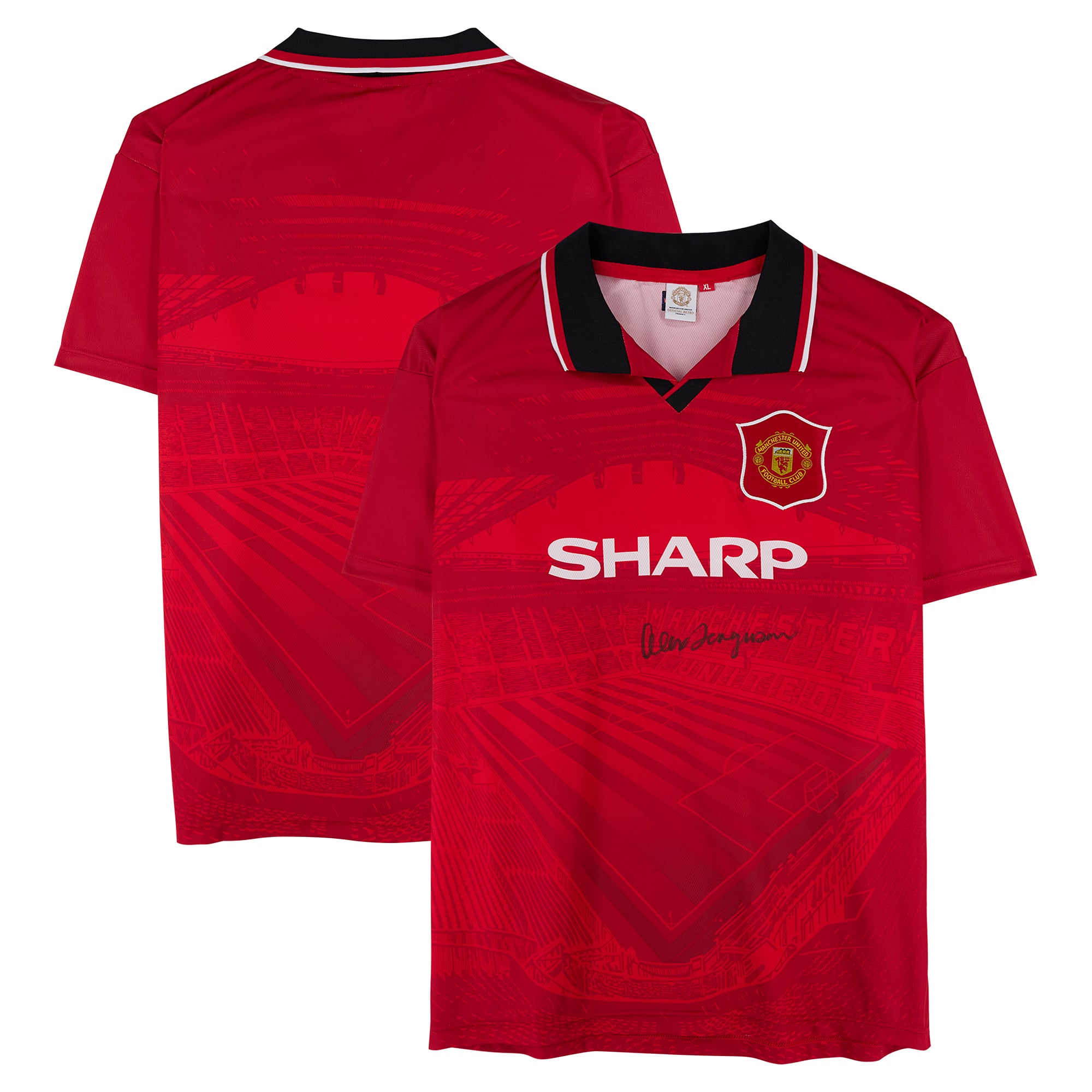 Alex Ferguson Manchester United Autographed 1996 Red Home Umbro 