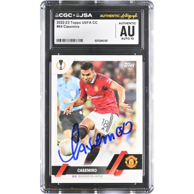 Carlos Casemiro Manchester United Autographed 2022-23 Topps UEFA CC #64 CGC Authenticated AUTO 10 Card