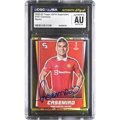 Carlos Casemiro Manchester United Autographed 2022-23 Topps UEFA Superstars Mystic #167 CGC Authenticated AUTO 10 Card