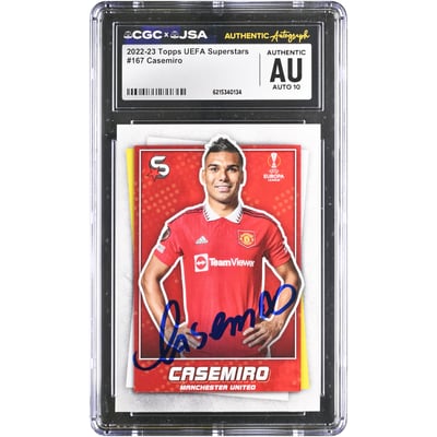 Carlos Casemiro Manchester United Autographed 2022-23 Topps UEFA Superstars #167 CGC Authenticated AUTO 10 Card