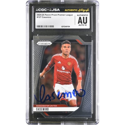 Carlos Casemiro Manchester United Autographed 2024-25 Panini Prizm Premier League #127 CGC Authenticated AUTO 10 Card