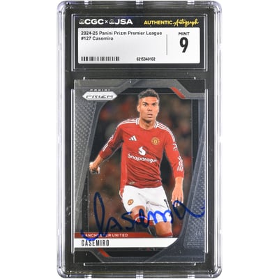 Carlos Casemiro Manchester United Autographed 2024-25 Panini Prizm Premier League #127 CGC Authenticated MINT 9 Card