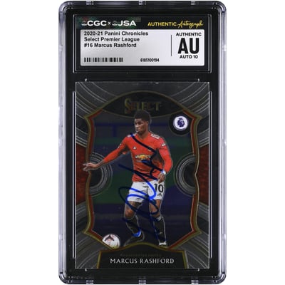 Marcus Rashford Manchester United Autographed 2020-21 Panini Chronicles Select #16 CGC Authenticated AUTO 10 Card