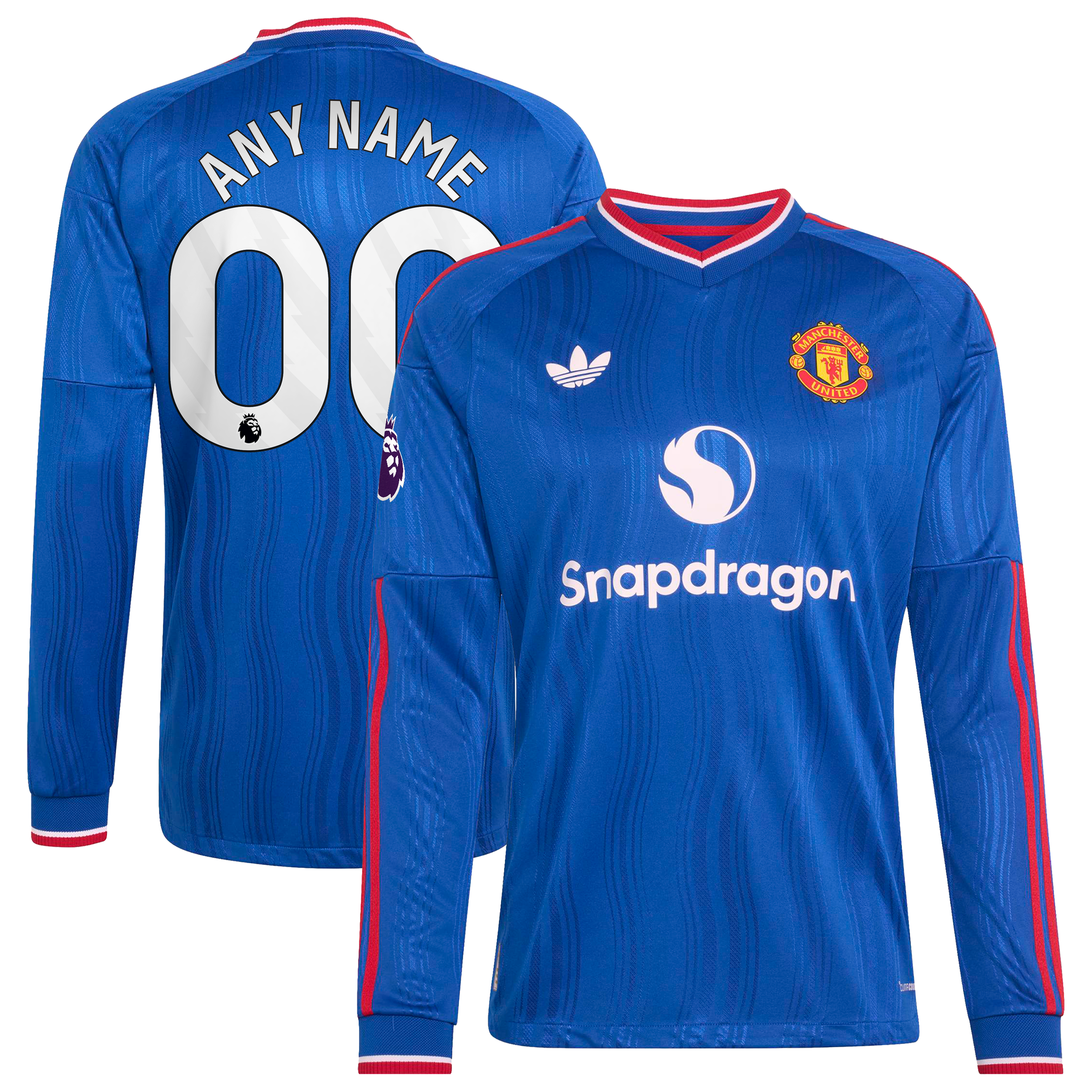 Manchester United 2026/27 Away On Field Style Custom Long Sleeve Jersey Royal