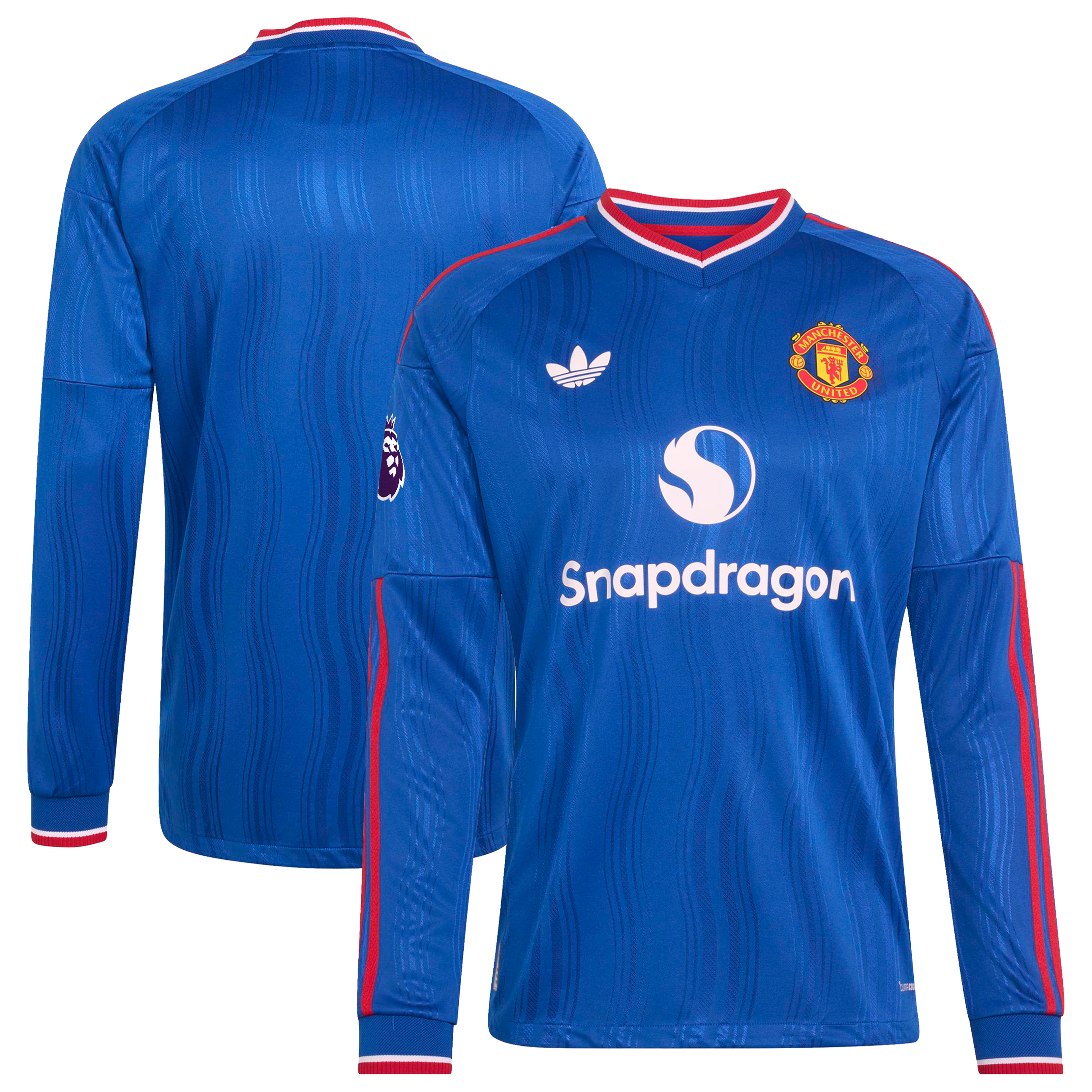 Manchester United 2026/27 Away On Field Style Long Sleeve Patch Jersey Royal