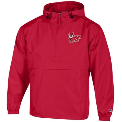Marist Red Foxes Champion Packable Half-Zip Hooded Jacket - Red
