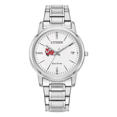  Marist Red Foxes Citizen Watch Women's Eco-Drive White Dial Stainless Steel Watch - Silver