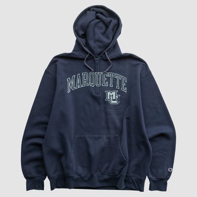 Marquette Golden Eagles Champion 2000s Hooded Pullover Sweatshirt - Navy - XL by Fanatics Real Vintage